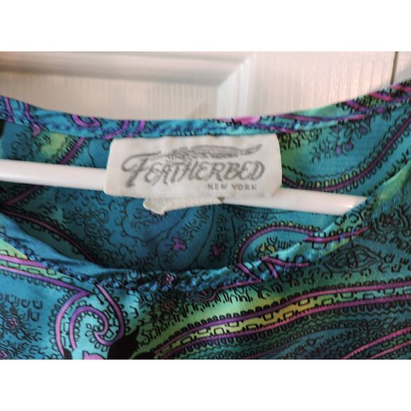 Featherbed Women's Sleep Shirt Satin Floral Size L - Picture 4 of 5
